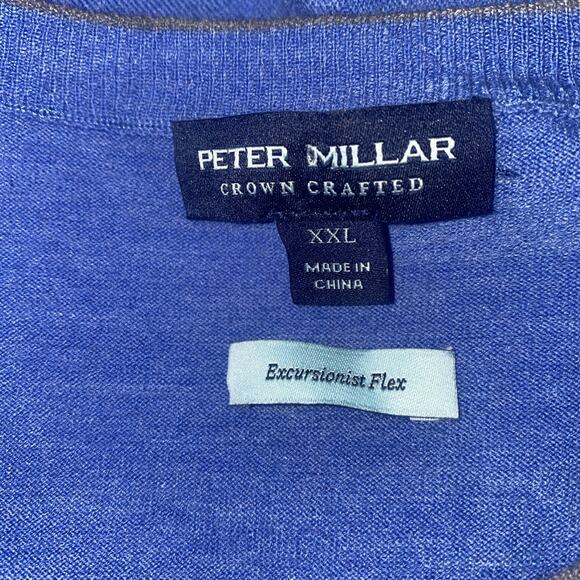 Peter Millar Mens Sz XXL Sweater Crown Crafted Excursionist Flex Merino Blue - Picture 3 of 6